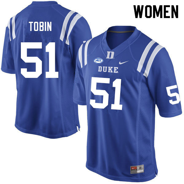 Women #51 Mandela Tobin Duke Blue Devils College Football Jerseys Sale-Blue